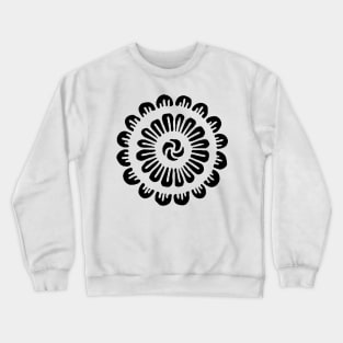 Black Flower Mandala Design Crewneck Sweatshirt